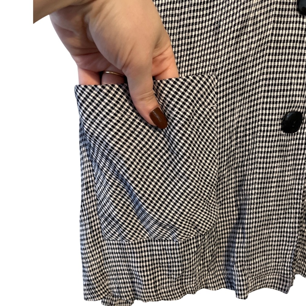 VTG Gingham Vest Westside Clothing Co Button Front Pockets Sleeveless Top Blouse - Picture 5 of 9